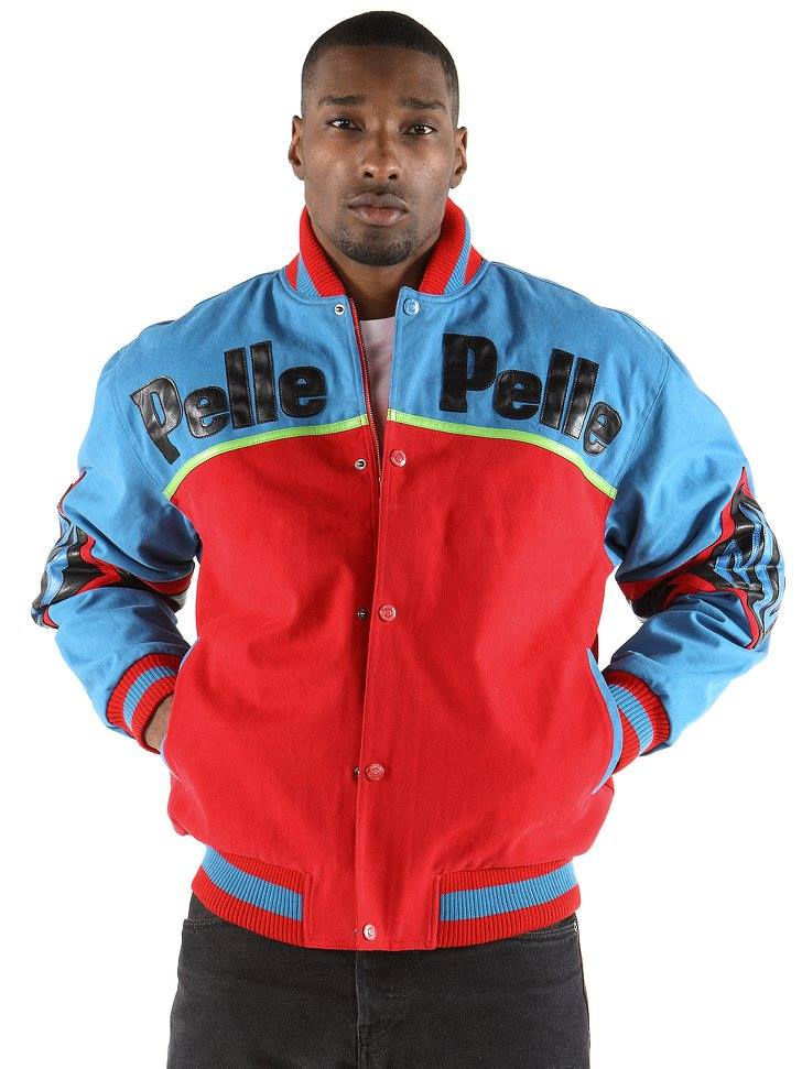 Pelle Pelle Red Blue Varsity Wool Jacket