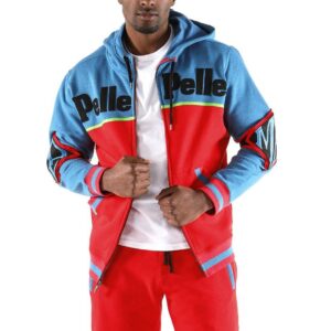 Pelle Pelle Red Blue Varsity Wool Tracksuit