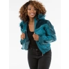 Pelle Pelle Women Blue Fur Hood Wool Jacket