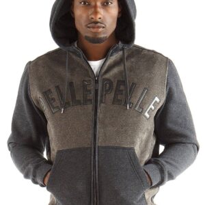 Pelle Pelle Black Zipper Woolen Hood Jacket