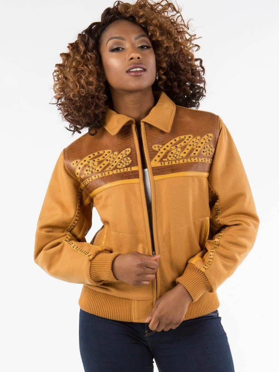 Pelle Pelle Women Mustard Stud Wool Jacket