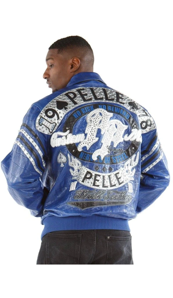 Blue Pelle Pelle Nerves Of Steel Leather Jacket