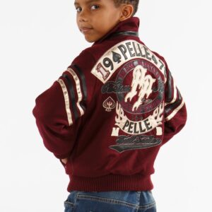 Kids Pelle Pelle No Risk No Reward Maroon Jacket view 1