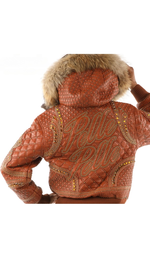 Pelle Pelle Encrusted Brown Stud Jacket