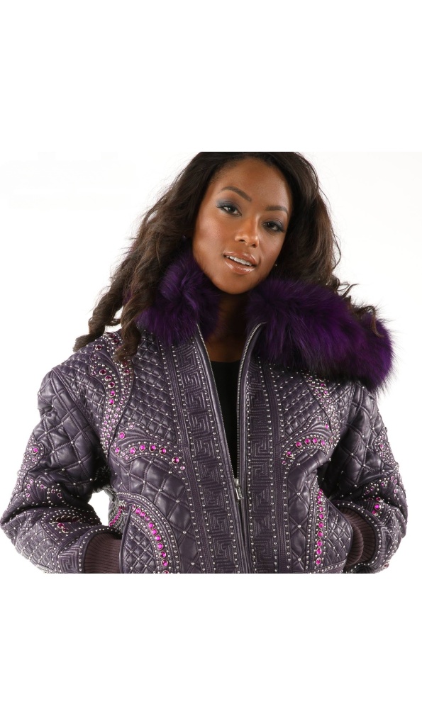 Pelle Pelle Purple Encrusted Stud Jacket