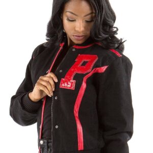 Pelle Pelle Black With Red Strip Wool Jacket view 1
