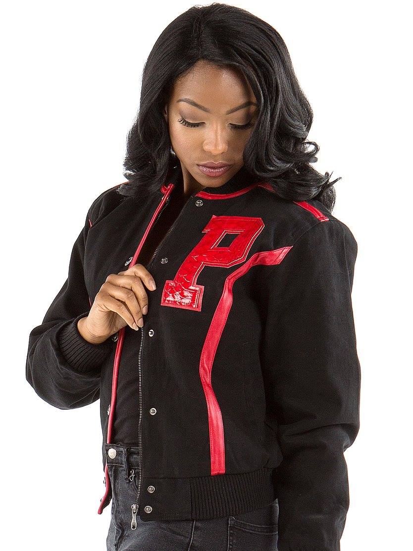 Pelle Pelle Black With Red Strip Wool Jacket