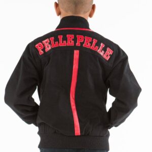 Pelle Pelle Kids Black Wool Red Strip Jacket view 2