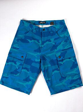 Pelle Pelle Blue Army Print Short