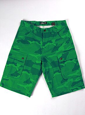 Pelle Pelle Green Army Print Short