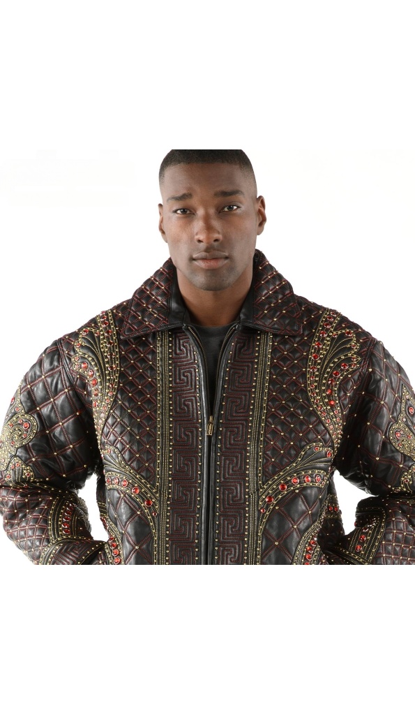 Pelle Pelle Burgundy Rust Burnish Stud Jacket
