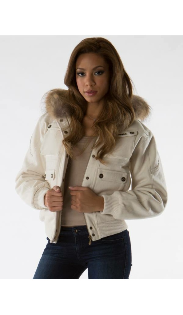 Bold Pelle Pelle White Fur Hooded Jacket