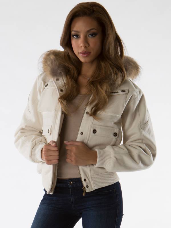 Pelle Pelle White Fur Hooded Jacket