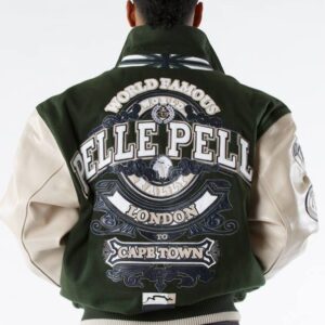 Bold Pelle Pelle World Famous Green Varsity Jacket