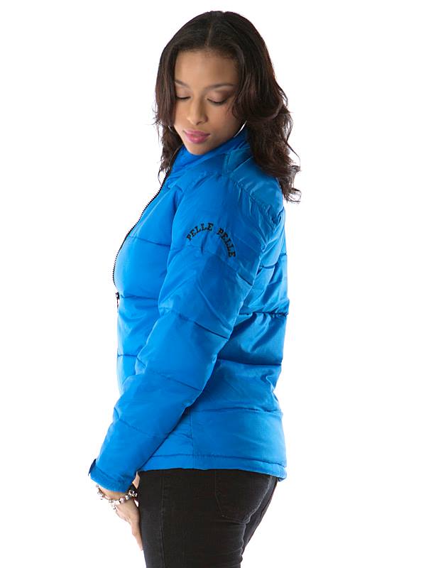 Pelle Pelle Women Blue Puffer Zipper Jacket