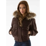 Pelle Pelle Dark Brown Fur Hood Jacket