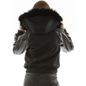 Pelle Pelle Fur Hood Women Jacket | Black Jacket