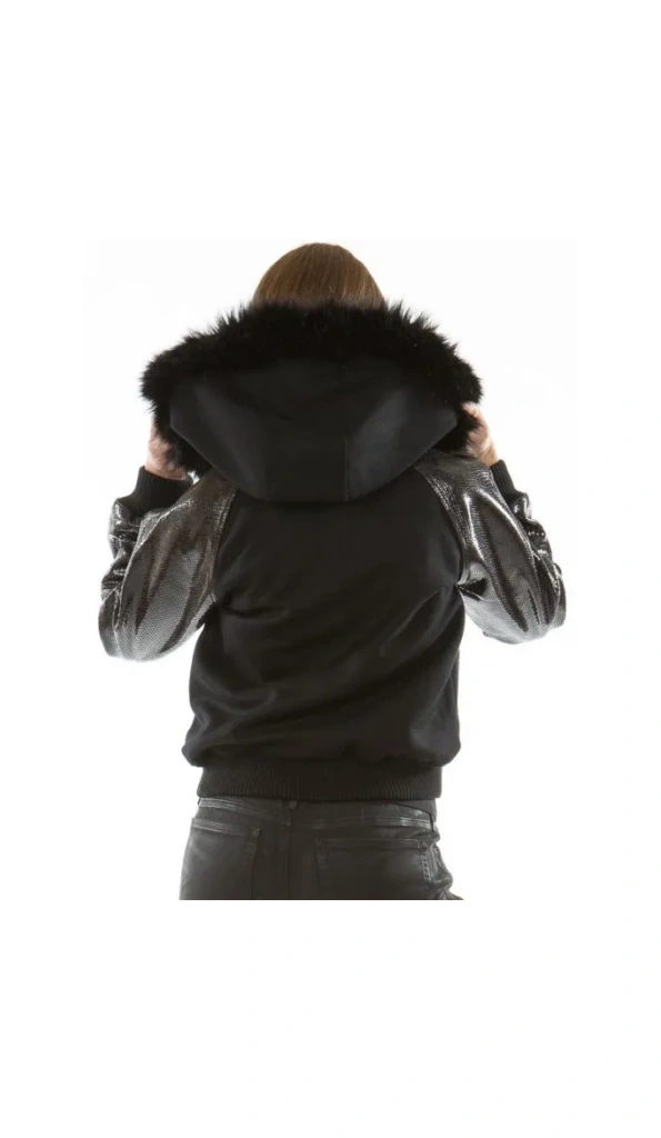 Pelle Pelle Fur Hood Women Jacket | Black Jacket