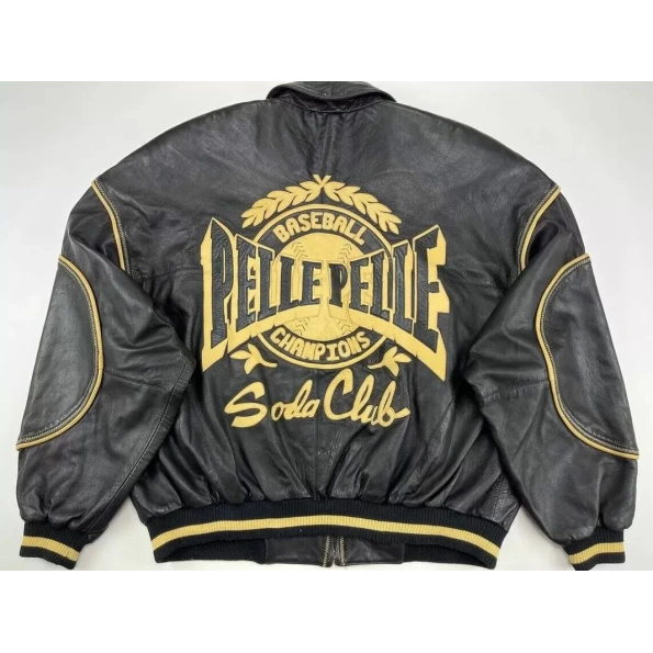 Pelle Pelle Baseball Champion Leather Jacket | Soda Club view 2