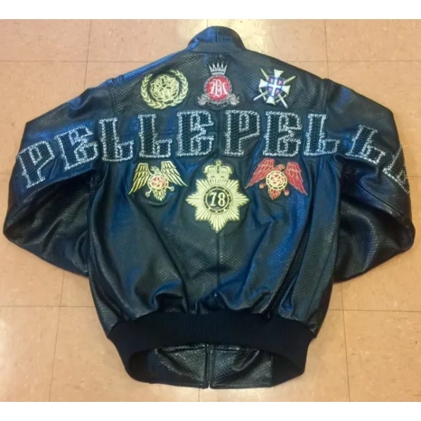 Pelle Pelle Black Plush Cobra Leather Jacket