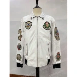 Pelle Pelle White Patches Leather Jacket