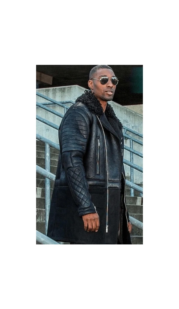 Pelle Pelle Black Encrusted Fur Leather Coat | Men Jacket
