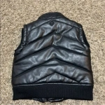 Pelle Pelle Black Leather Puffer Vest