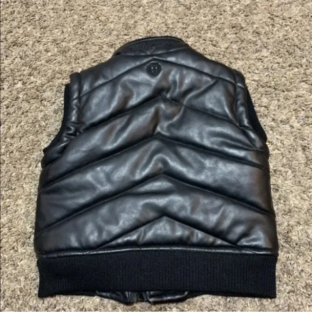 Pelle Pelle Black Leather Puffer Vest