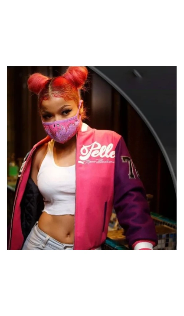 Pelle Pelle Wool Varsity Jacket | Women Black Pink Jacket