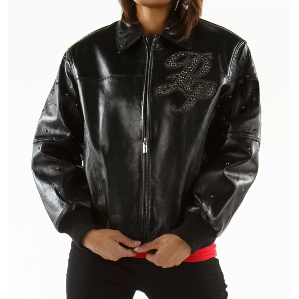 Pelle Pelle Women Black Studded Jacket | Leather Jacket