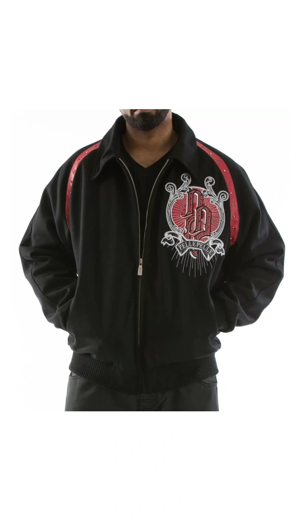 Pelle Pelle Black Red Lion Wool Jacket | Top Brass
