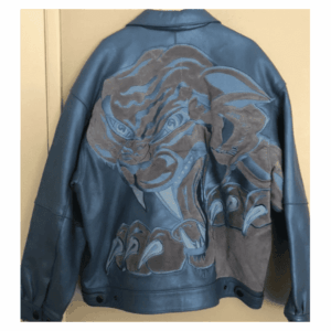 Pelle Pelle Blue Leather Metallic Puma Jacket | Men & Women