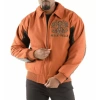 Pelle Pelle Orange Black Leather Wool Jacket