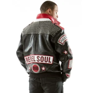 Pelle Pelle Rebel Soul Black Red Stud Jacket | Leather Jacket