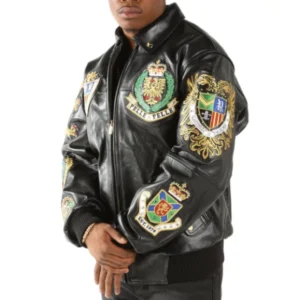 Pelle Pelle Patched Black Leather Jacket | Men Jacket view 4