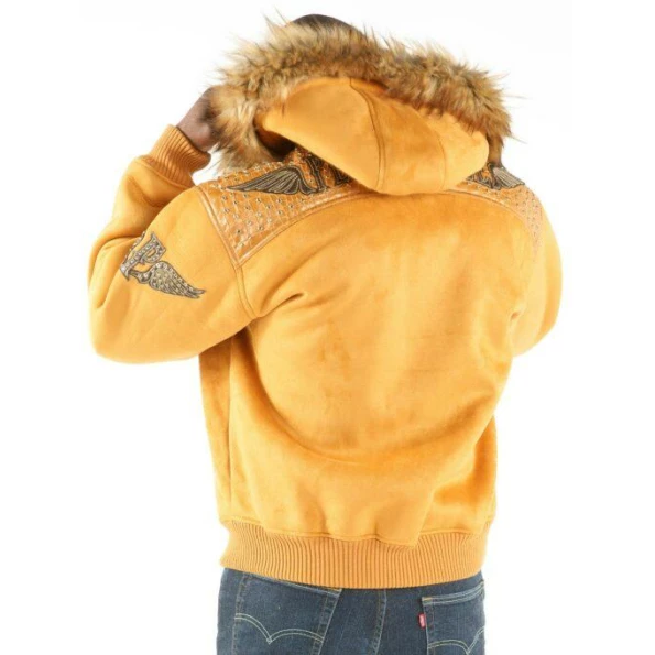 Pelle Pelle Yellow Airbourne Wool Jacket | Fur Hood Jacket view 3