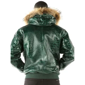 Pelle Pelle Crocodile Leather Men Jacket | Fur Hood view 3
