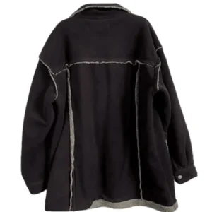 Pelle Pelle Marc Buchanan Black Wool Coat | Sherpa Coat view 2