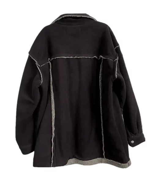Pelle Pelle Marc Buchanan Black Wool Coat | Sherpa Coat view 2