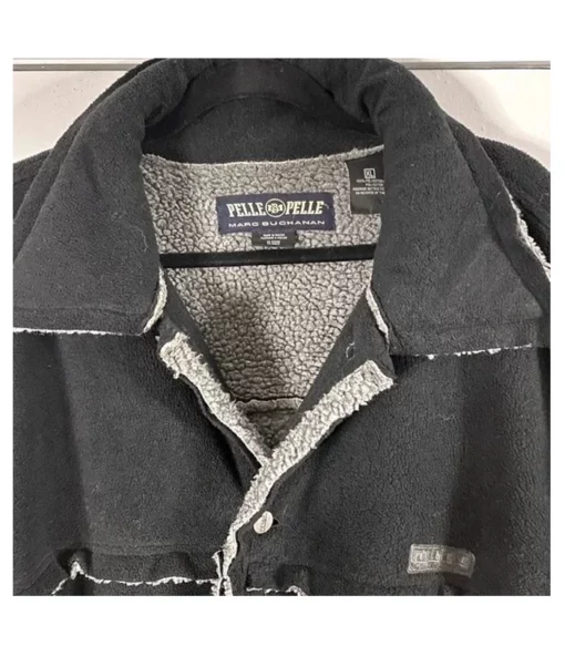 Pelle Pelle Marc Buchanan Black Wool Coat | Sherpa Coat view 3
