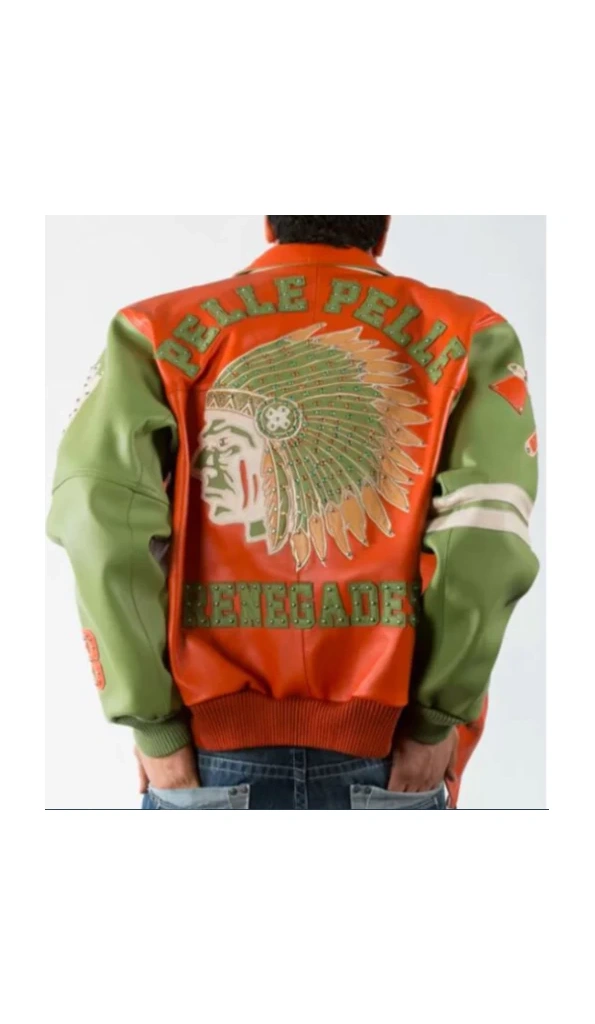 Pelle Pelle Renegades Leather Jacket | Orange Green Jacket