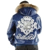 Pelle Pelle Men Crest Fur Hood Blue Jacket