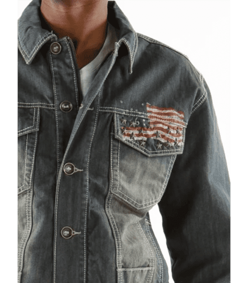 Pelle Pelle American Flag Denim Men Jacket