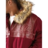 Pelle Pelle Maroon Wool Fur Hood Stud Jacket