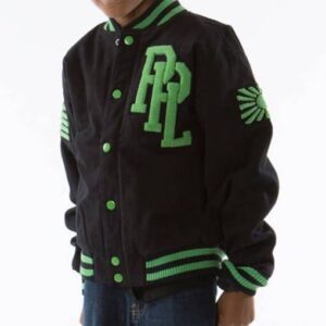 Pelle Pelle Green Black Kids Varsity Jacket | Wool Jacket