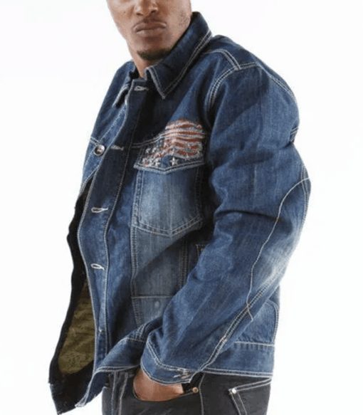 Pelle Pelle Men Denim Blue Jacket