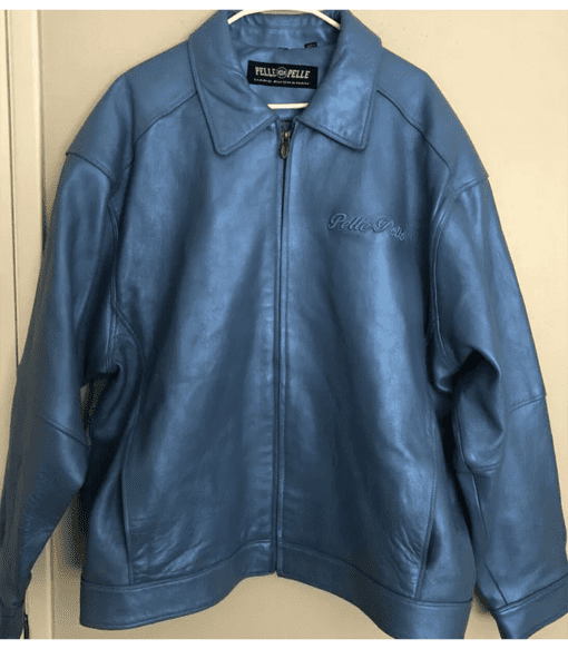 Pelle Pelle Blue Leather Metallic Puma Jacket