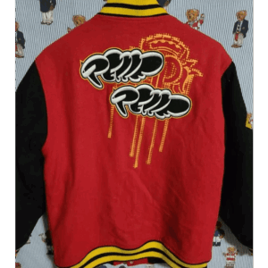 Pelle Pelle Red Black Wool Varsity Jacket | Men & Women view 2