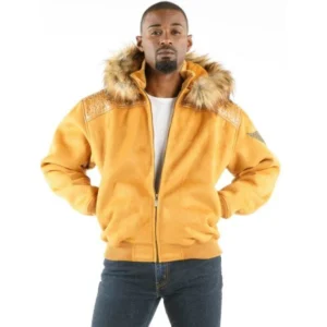 Pelle Pelle Yellow Airbourne Wool Jacket | Fur Hood Jacket