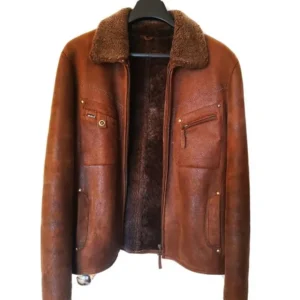 Pelle Pelle Brown Sherpa Leather Fur Coat | Men & Women